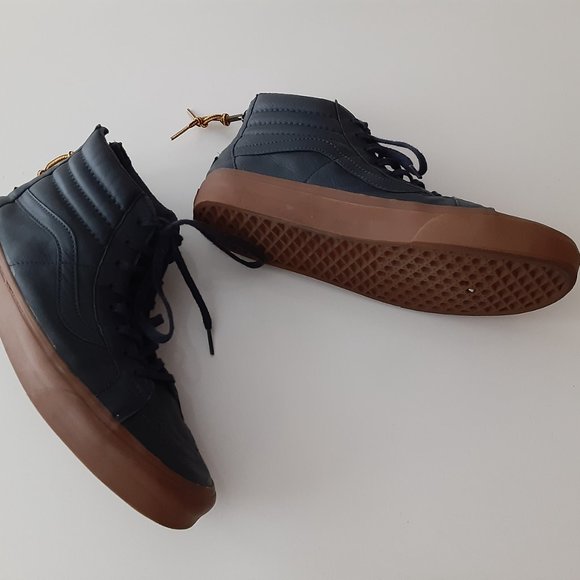 VAN's dark blue leather boot with gum sole - MENS's size 9 1/2 women's s… - Picture 3 of 9